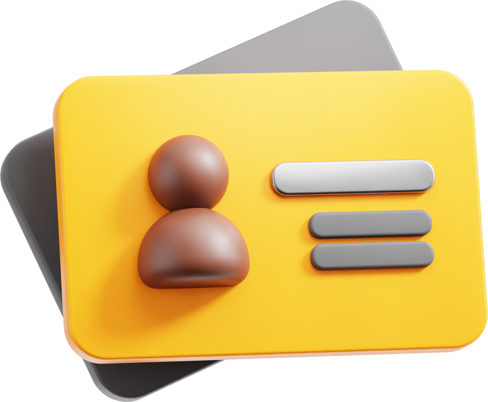 Yellow Business Card 3D Icon